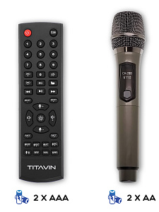 Колонка блютуз беспроводная с караоке и подсветкой 60Вт TITAVIN TI-SPF001